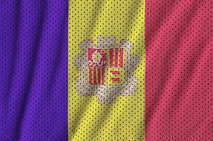 Andorra flag printed on a polyester nylon sportswear mesh fabric photo