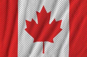 Canada flag printed on a polyester nylon sportswear mesh fabric photo