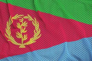 Eritrea flag printed on a polyester nylon sportswear mesh fabric photo