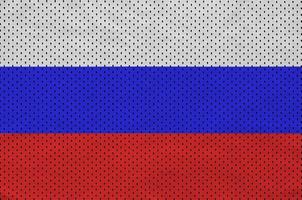 Russia flag printed on a polyester nylon sportswear mesh fabric photo