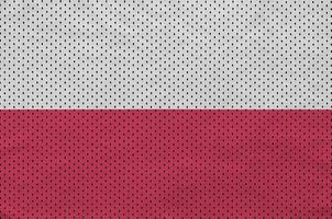 Poland flag printed on a polyester nylon sportswear mesh fabric photo