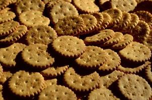 Closeup of salted crackers photo