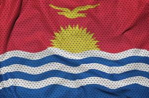 Kiribati flag printed on a polyester nylon sportswear mesh fabri photo