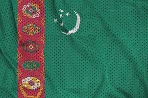 Turkmenistan flag printed on a polyester nylon sportswear mesh f photo