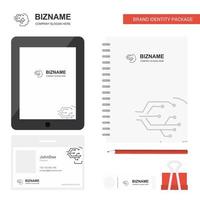 Robotics Business Logo Tab App Diary PVC Employee Card and USB Brand Stationary Package Design Vector Template