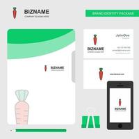 Carrot Business Logo File Cover Visiting Card and Mobile App Design Vector Illustration