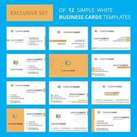 Set of 12 Dislike Creative Busienss Card Template Editable Creative logo and Visiting card background vector