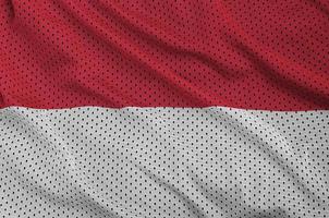 Monaco flag printed on a polyester nylon sportswear mesh fabric photo