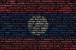 la bandera de laos se representa en la pantalla con el código del programa. el concepto de tecnología moderna y desarrollo de sitios foto