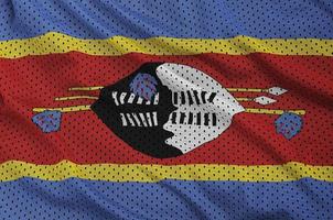 Swaziland flag printed on a polyester nylon sportswear mesh fabr photo