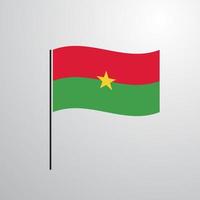 The Flag of Burkina Faso Hangs on a Flagpole and Flutters in the Wind.  Vector Illustration on a White Background Stock Vector - Illustration of  flagpole, country: 249644956