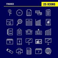 Finance Line Icons Set For Infographics Mobile UXUI Kit And Print Design Include Graph Business Rate Chart Files Documents Folders Text Collection Modern Infographic Logo and Pictogram vector