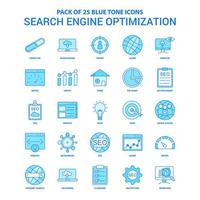 Search Engine Optimization Blue Tone Icon Pack 25 Icon Sets vector