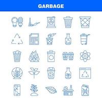 icono de línea de basura para impresión web y kit de uxui móvil, como energía atómica, botella verde, flecha, energía, reciclaje, paquete de pictogramas, vector