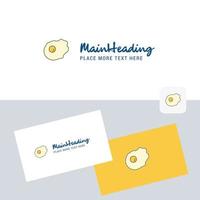 Fry egg vector logotype with business card template Elegant corporate identity Vector