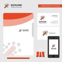 Magic stick Business Logo File Cover Visiting Card and Mobile App Design Vector Illustration