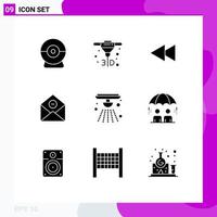 9 Creative Icons Modern Signs and Symbols of bell alarm reverse email delete Editable Vector Design Elements