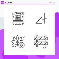 Set of 4 icons in Line style Creative Outline Symbols for Website Design and Mobile Apps Simple Line Icon Sign Isolated on White Background 4 Icons Creative Black Icon vector background