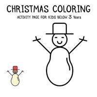 Christmas Coloring Actvity Book For Kids Below 3 Years vector