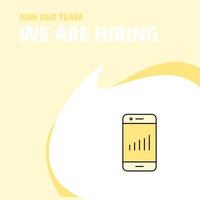 Join Our Team Busienss Company Smartphone We Are Hiring Poster Callout Design Vector background