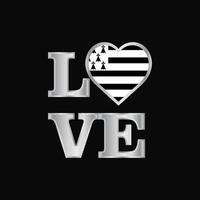 amor tipografía bretaña bandera diseño vector hermosa letras