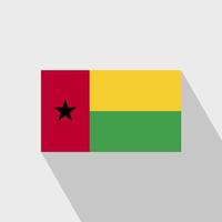 vector de diseño de sombra larga de bandera de guinea bissau