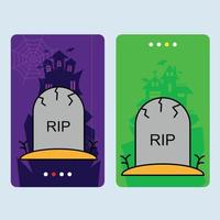 Happy Halloween invitation design with grave vector