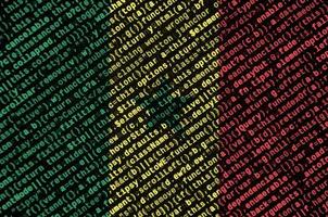 Senegal flag  is depicted on the screen with the program code. The concept of modern technology and site development photo