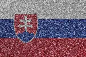 Slovakia flag depicted on many small shiny sequins. Colorful festival background for party photo