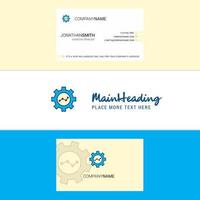 Beautiful Gear setting Logo and business card vertical Design Vector