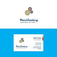 Flat Gear setting Logo and Visiting Card Template Busienss Concept Logo Design vector
