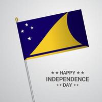 diseño tipográfico del día de la independencia de tokelau con vector de bandera