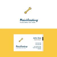 Flat Wrench Logo and Visiting Card Template Busienss Concept Logo Design vector