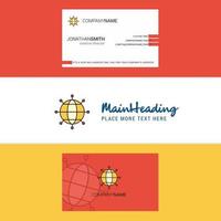 Beautiful Globe Logo and business card vertical Design Vector