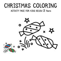 Libro de actividades navideñas para colorear para niños menores de 3 años vector