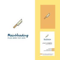 Knife Creative Logo and business card vertical Design Vector