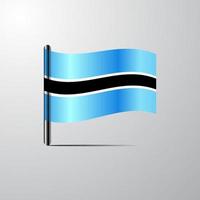 Botswana waving Shiny Flag design vector