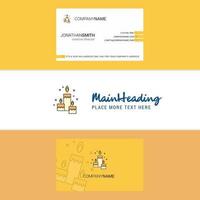 Beautiful Candles Logo and business card vertical Design Vector