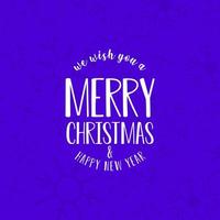 Merry Christmas card with creative design and purple background vector