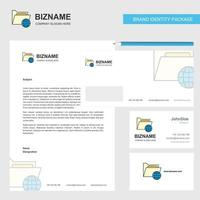 Shared folder Business Letterhead Envelope and visiting Card Design vector template