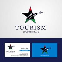 Travel Libya flag Creative Star Logo and Business card design vector