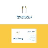 Flat Fork and spoon Logo and Visiting Card Template Busienss Concept Logo Design vector