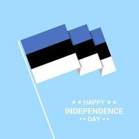 diseño tipográfico del día de la independencia de estonia con vector de bandera