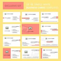 Set of 12 Laptop Creative Busienss Card Template Editable Creative logo and Visiting card background vector