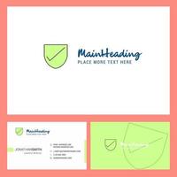 Sheild Logo design with Tagline Front and Back Busienss Card Template Vector Creative Design