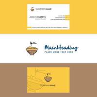 Beautiful Bowl Logo and business card vertical Design Vector