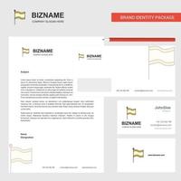 Flag Business Letterhead Envelope and visiting Card Design vector template