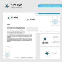 Global network Business Letterhead Envelope and visiting Card Design vector template