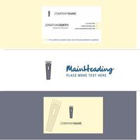 Beautiful Trimmer Logo and business card vertical Design Vector