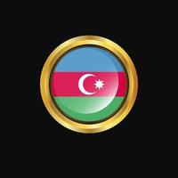 Azerbaijan flag Golden button vector